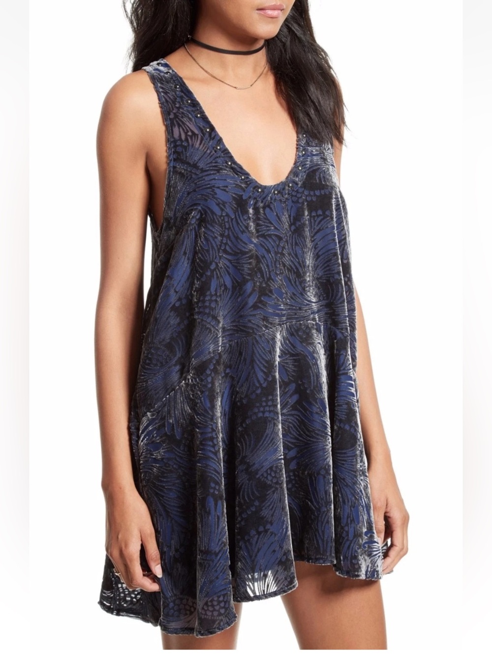 Free People Ellie burnout velvet mini dress Sz S